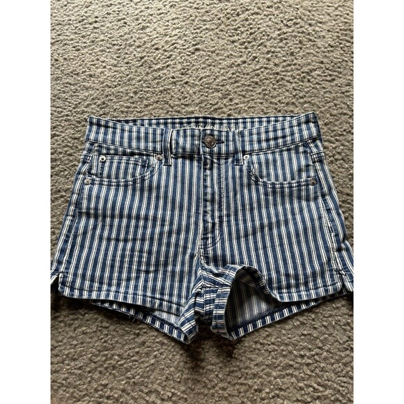 American Eagle Outfitters Pants - American Eagle Outfitters Shorts Women Navy Pinstripe Stretch Pockets Flat Front